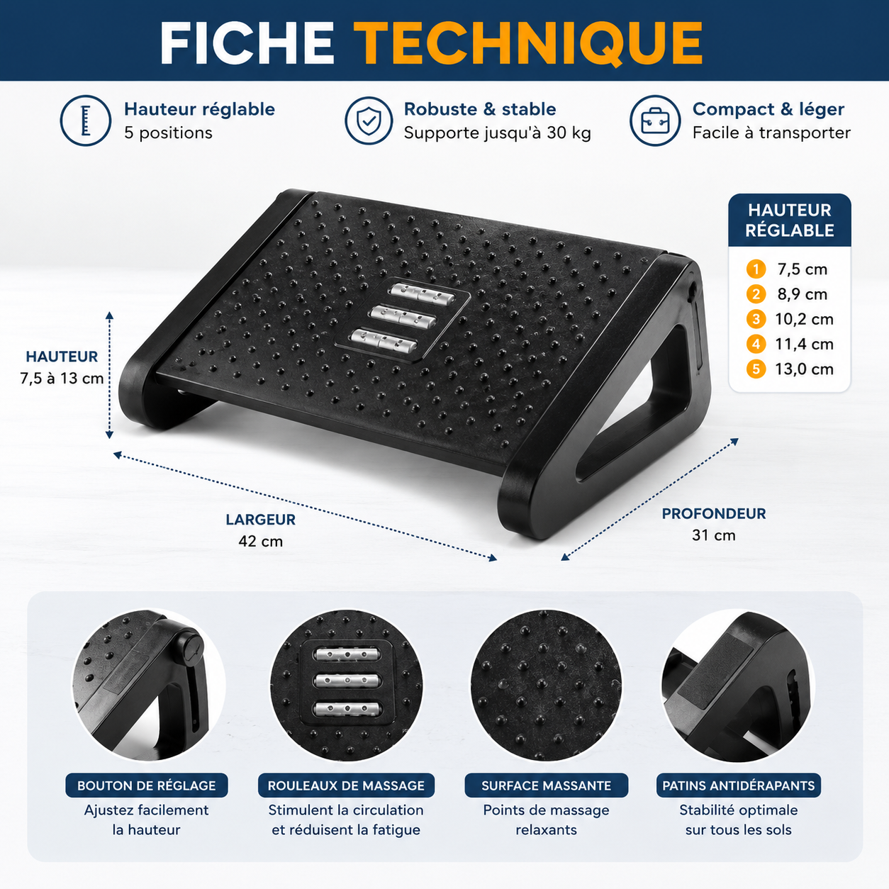 Repose pied Ergonomique Frelsi™