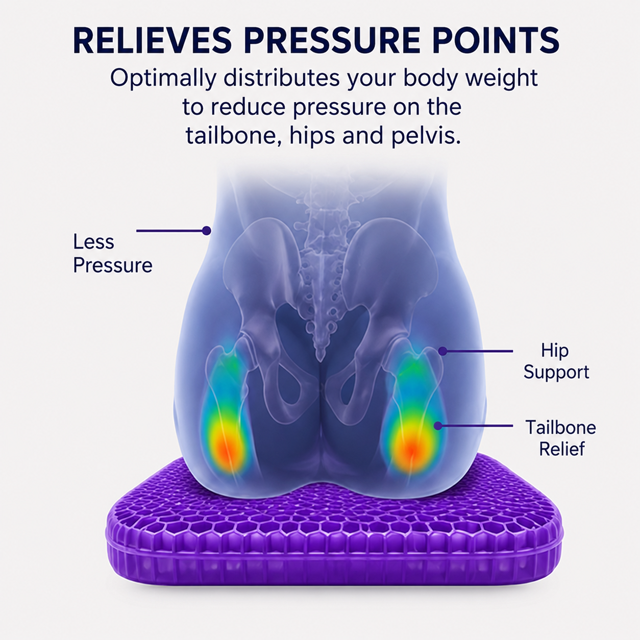 GéloSit™ — Gel Seat Cushion for Back, Coccyx & Sciatica Relief